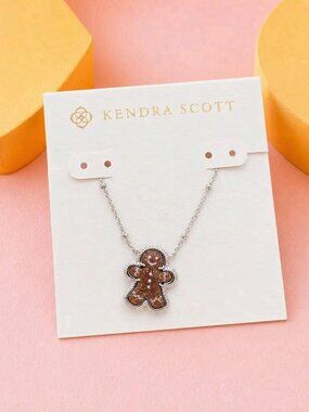 Kendra Scott Gingerbread Silver Short Pendant Necklace